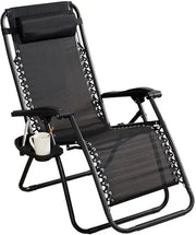 Foldable Camping Chair Outdoor Lounges Chair Garden Chair Adjustable Beach Chair with Pillows Cup Holders-GCC Home Center