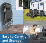 Load image into Gallery viewer, Foldable Camping Chair Outdoor Lounges Chair Garden Chair Adjustable Beach Chair with Pillows Cup Holders-GCC Home Center
