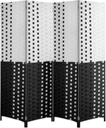Load image into Gallery viewer, Foldable Hand-Woven Room Divider – 4 Panel Rattan Partition Screen, 200 x 180 cm – Privacy Separator for Bedroom, Office, Living Room, Hotel