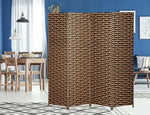 Load image into Gallery viewer, Foldable Hand-Woven Room Divider – 4 Panel Rattan Partition Screen, 200 x 180 cm – Privacy Separator for Bedroom, Office, Living Room, Hotel
