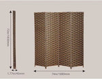 Load image into Gallery viewer, Foldable Hand-Woven Room Divider – 4 Panel Rattan Partition Screen, 200 x 180 cm – Privacy Separator for Bedroom, Office, Living Room, Hotel