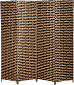 Load image into Gallery viewer, Foldable Hand-Woven Room Divider – 4 Panel Rattan Partition Screen, 200 x 180 cm – Privacy Separator for Bedroom, Office, Living Room, Hotel