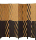 Load image into Gallery viewer, Foldable Hand-Woven Room Divider – 4 Panel Rattan Partition Screen, 200 x 180 cm – Privacy Separator for Bedroom, Office, Living Room, Hotel