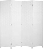 Load image into Gallery viewer, Foldable Hand-Woven Room Divider – 4 Panel Rattan Partition Screen, 200 x 180 cm – Privacy Separator for Bedroom, Office, Living Room, Hotel