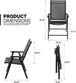 Load image into Gallery viewer, Foldable Patio Chair with Armrests and Breathable Seat Fabric, Outdoor Dining Chair-GCC Home Center