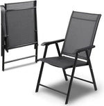 Load image into Gallery viewer, Foldable Patio Chair with Armrests and Breathable Seat Fabric, Outdoor Dining Chair-GCC Home Center