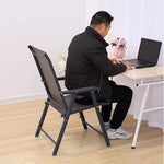 Load image into Gallery viewer, Foldable Patio Chair with Armrests and Breathable Seat Fabric, Outdoor Dining Chair-GCC Home Center