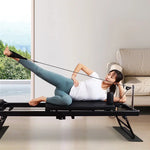 Load image into Gallery viewer, Foldable Pilates Reformer Machine – Stainless Steel, Adjustable Resistance for Home Gym &amp; Studio