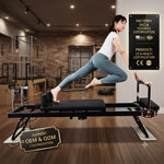 Load image into Gallery viewer, Foldable Pilates Reformer Machine – Stainless Steel, Adjustable Resistance for Home Gym &amp; Studio