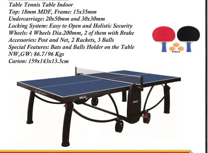 Indoor Table Tennis Table | Foldable with Net Set