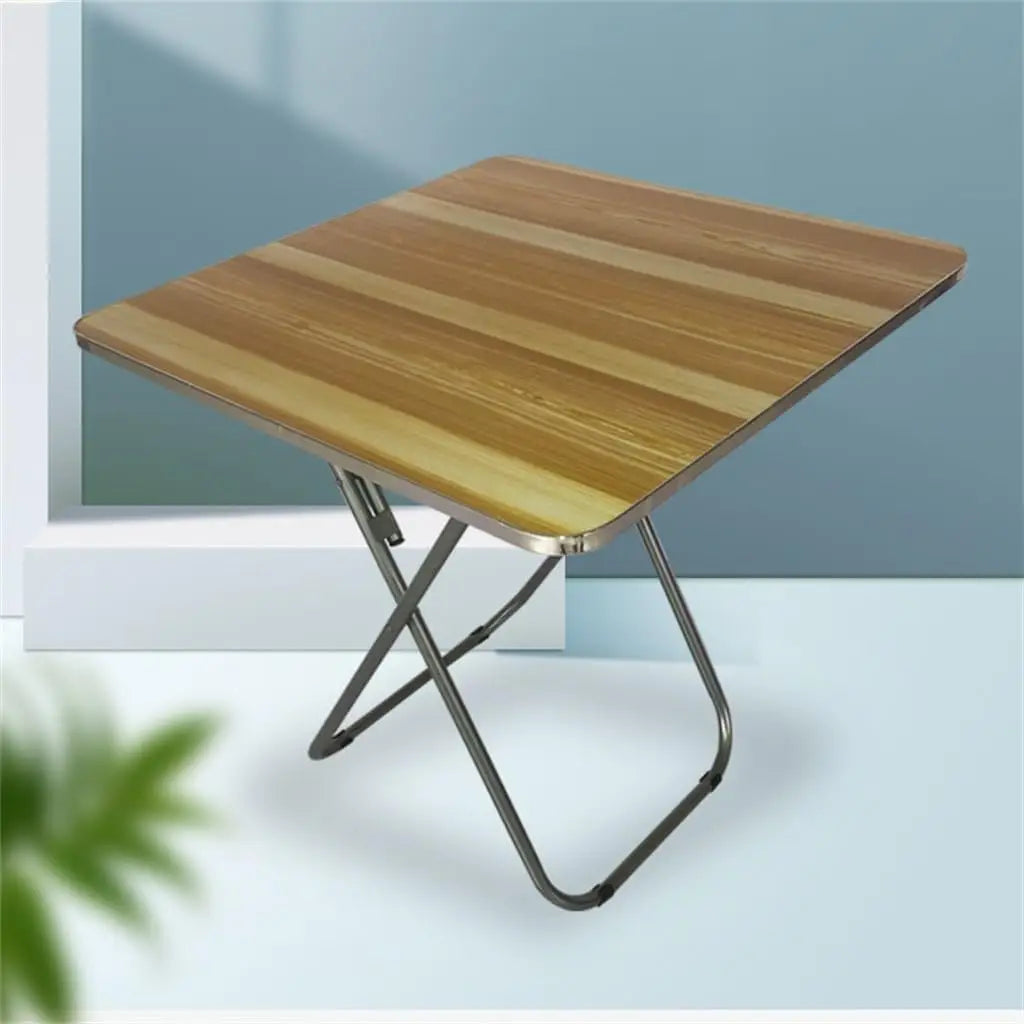 Foldable Wood Finish Table – Compact Space Saving Table for Kitchen, Balcony, Patio & Study Room