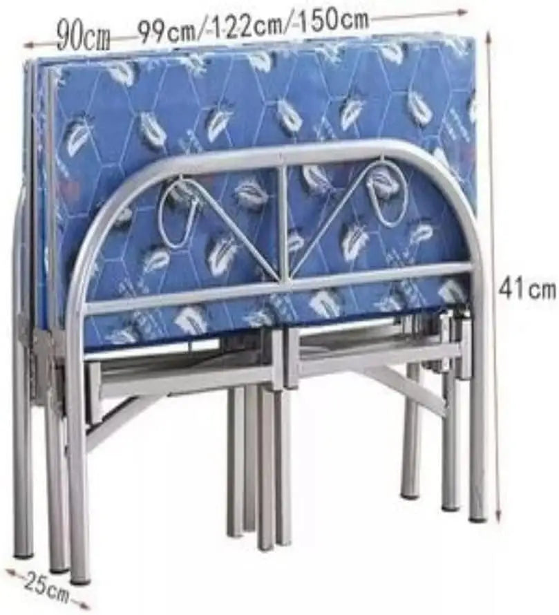 Folding Bed with Medicated Mattress Single Mattress Size 90x190 CM, Steel Frame Size 90x190cm-GCC Home Center