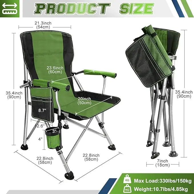 Folding Camping Chair Portable Outdoor Beach Chair, Heavy Duty Foldable Lawn Chair-GCC Home Center