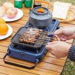 Load image into Gallery viewer, Folding Camping Stove, 2 Burner Propane Stove, Outdoor Gas Stove With Griddle Pan, Portable Folding Camp Stove with Push-Button Instant Ignition