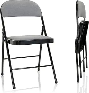 Folding Chair with Padded Fabric Seats Multi Functional Portable Chair For Home Dining Office-GCC Home Center