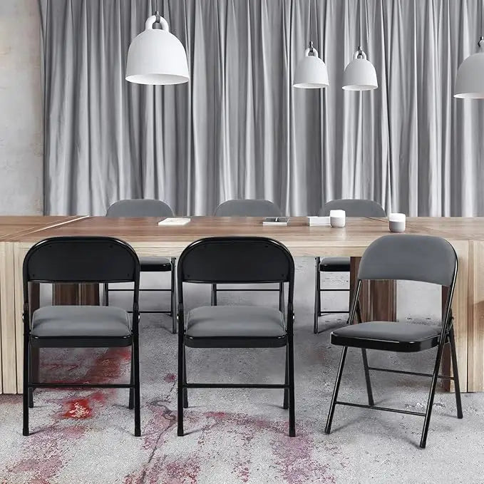 Folding Chair with Padded Fabric Seats Multi Functional Portable Chair For Home Dining Office-GCC Home Center