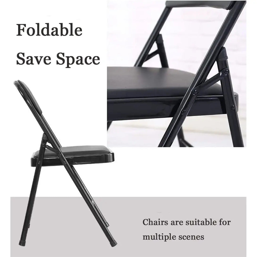 Arabian Mall Multi-Functional Folding Chair with Padded Seat (Black)