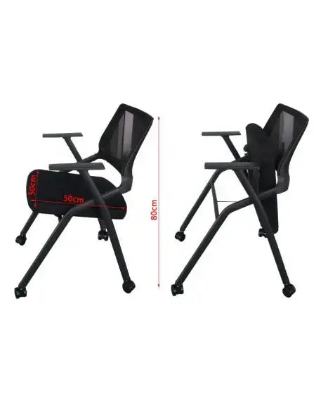 Folding Heavy Duty Chair with Wheels & Foldable Arm Tablet for Home | School | Study Chair-GCC Home Center