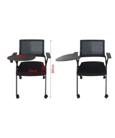 Folding Heavy Duty Chair with Wheels & Foldable Arm Tablet for Home | School | Study Chair-GCC Home Center