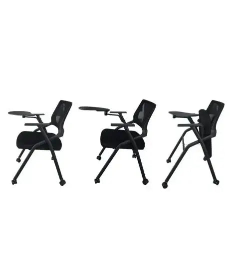 Folding Heavy Duty Chair with Wheels & Foldable Arm Tablet for Home | School | Study Chair-GCC Home Center