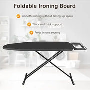 Folding Ironing Board with Iron Rest – Heavy Duty, Height Adjustable, Heat-Resistant Cover – 110 x 30 cm – Portable Iron Table for Apartments & Small Spaces
