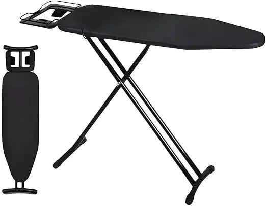 Folding Ironing Board with Iron Rest – Heavy Duty, Height Adjustable, Heat-Resistant Cover – 110 x 30 cm – Portable Iron Table for Apartments & Small Spaces