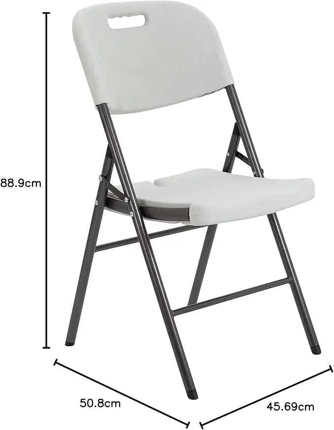Folding Plastic Chair Molded Seat & Back Stackable Indoor Outdoor, Steel Frame, Heavy Duty-GCC Home Center