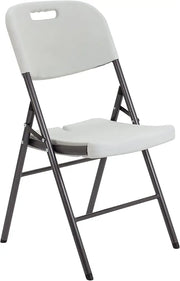 Folding Plastic Chair Molded Seat & Back Stackable Indoor Outdoor, Steel Frame, Heavy Duty-GCC Home Center