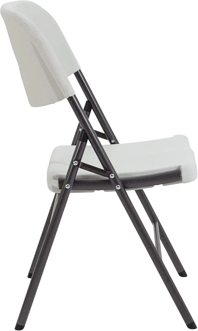 Folding Plastic Chair Molded Seat & Back Stackable Indoor Outdoor, Steel Frame, Heavy Duty-GCC Home Center