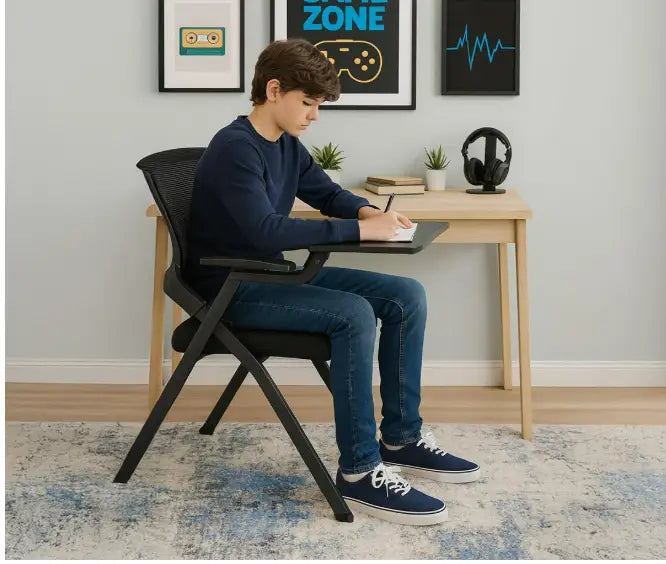Arabian Mall Folding Training Chair with Writing Board Student Desk and Chair Integrated Conference Room Table and Chair