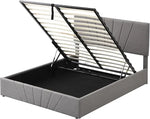 Load image into Gallery viewer, Full Lift Storage Bed with Storage Underneath and Headboard - Grey-GCC Home Center