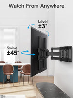 Load image into Gallery viewer, Full motion TV mount for 26-74 inch Flat Curved LED LCD Screen TVs up to 45 kg, the TV Mount Bracket Articulating Swivel Extension Tilting Leveling, VESA up to 400x400mm, PIMFK1