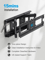 Load image into Gallery viewer, Full motion TV mount for 26-74 inch Flat Curved LED LCD Screen TVs up to 45 kg, the TV Mount Bracket Articulating Swivel Extension Tilting Leveling, VESA up to 400x400mm, PIMFK1