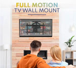 Load image into Gallery viewer, Full Motion TV Wall Mount for 40-85 Inch LED, LCD, OLED &amp; Smart TVs | Heavy Duty Double Arm TV Bracket | Tilt +5°/-15°, Swivel 180°, Extends 57-517mm | Max VESA 600x400mm | Supports Up to 50kg