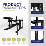 Load image into Gallery viewer, Full Motion TV Wall Mount for 40-85 Inch LED, LCD, OLED &amp; Smart TVs | Heavy Duty Double Arm TV Bracket | Tilt +5°/-15°, Swivel 180°, Extends 57-517mm | Max VESA 600x400mm | Supports Up to 50kg