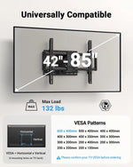 Load image into Gallery viewer, Full Motion TV Wall Mount for 42-85 inch Flat Screen LED TVs up to 132lbs, TV Mount Double Arm Tilt+5~-15° &amp; Swivel ±45°, Max VESA 600x400mm, PILF12