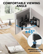 Load image into Gallery viewer, Full Motion TV Wall Mount for 42-85 inch Flat Screen LED TVs up to 132lbs, TV Mount Double Arm Tilt+5~-15° &amp; Swivel ±45°, Max VESA 600x400mm, PILF12
