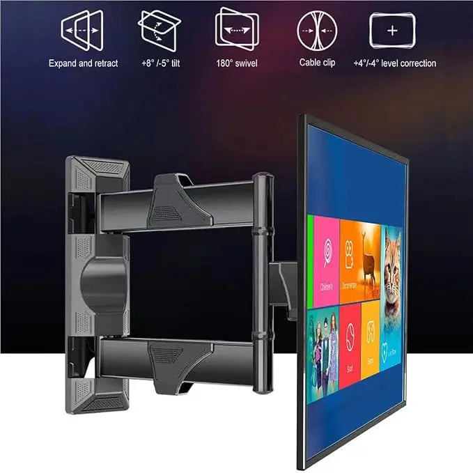 Full Motion TV Wall Mount for Most 32-55 Inch Computer Monitors and TVs, Adjustable Tilting, Rotating.Weight up to 60lbs (32" to 55")