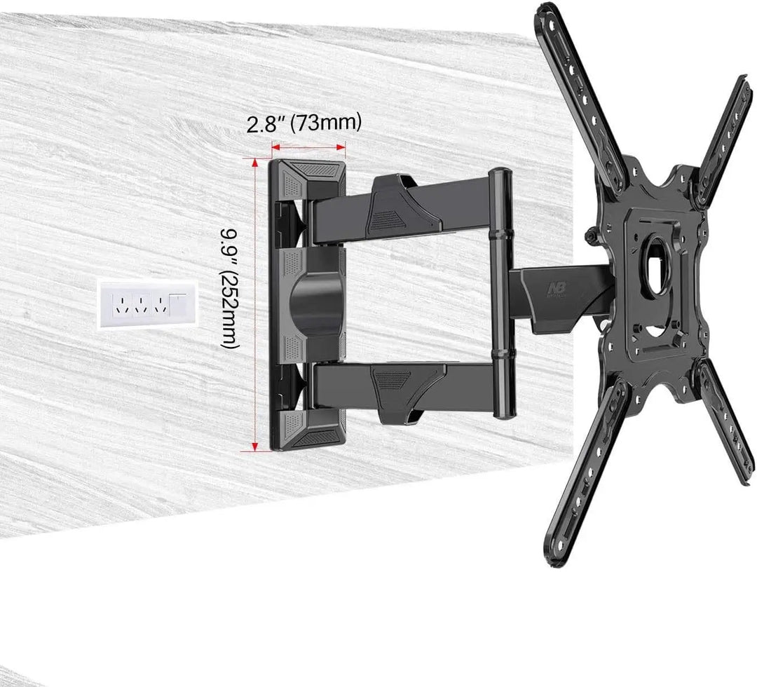 Full Motion TV Wall Mount for Most 32-55 Inch Computer Monitors and TVs, Adjustable Tilting, Rotating.Weight up to 60lbs (32" to 55")
