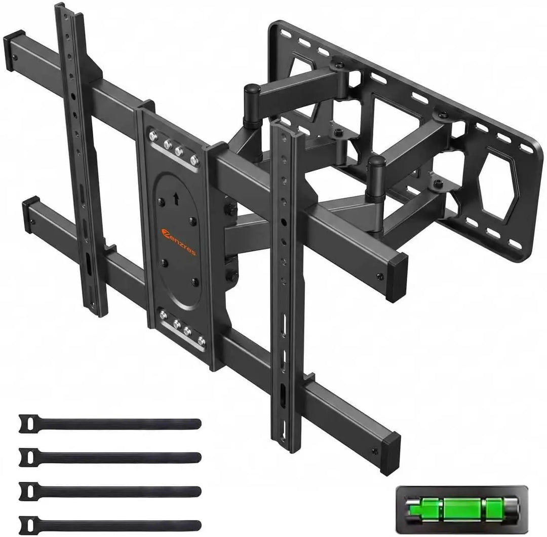 Full Motion TV Wall Mount for Most 42-85 inch Flat Screen/LED/4K,Swivel Tilt Extension Level Bracket with Dual Articulating Arms, Max VESA 600x400mm,Holds up to 132lbs,with Hole Drilling Template