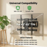 Load image into Gallery viewer, Full Motion TV Wall Mount for Most 42-85 inch Flat Screen/LED/4K,Swivel Tilt Extension Level Bracket with Dual Articulating Arms, Max VESA 600x400mm,Holds up to 132lbs,with Hole Drilling Template