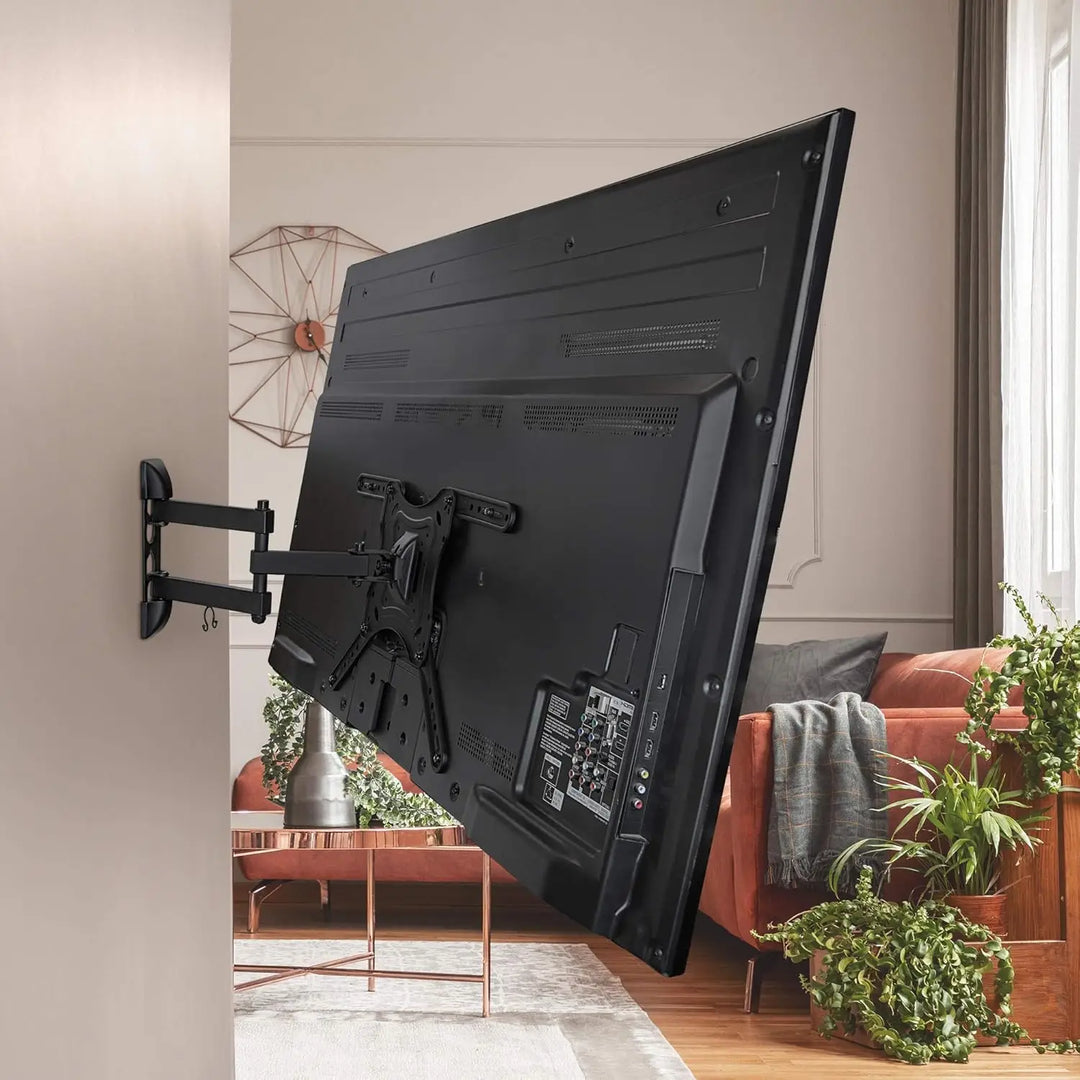 Full Motion TV Wall Mount Monitor Wall Bracket with Swivel & Articulating Tilt Arm, Fits up to 55 Inch Lcd Led Oled Flat Screens up to 66 lbs/Vesa 400x400