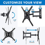 Load image into Gallery viewer, Full Motion TV Wall Mount Monitor Wall Bracket with Swivel &amp; Articulating Tilt Arm, Fits up to 55 Inch Lcd Led Oled Flat Screens up to 66 lbs/Vesa 400x400