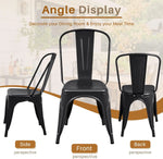 Load image into Gallery viewer, Furmax Indoor-Outdoor Use Stackable Classic Trattoria Chic Dining Bistro Cafe Side Metal Chairs Set of 4 (Black)