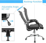 Load image into Gallery viewer, Furmax Ribbed Office Desk Mid-Back Pu Leather Executive Conference Task Adjustable Swivel Chair With Arms, Black