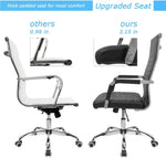 Load image into Gallery viewer, Furmax Ribbed Office Desk Mid-Back Pu Leather Executive Conference Task Adjustable Swivel Chair With Arms, Black