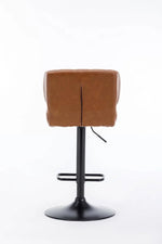 Load image into Gallery viewer, Urban Home Furniture Harvey Adjustable Bar Stools with Low Back, Swivel Medium Brown Faux Leather Bar Chairs for Kitchen/Island, Set of 2, Barstools for Kitchen Counter, Vintage Medium Brown