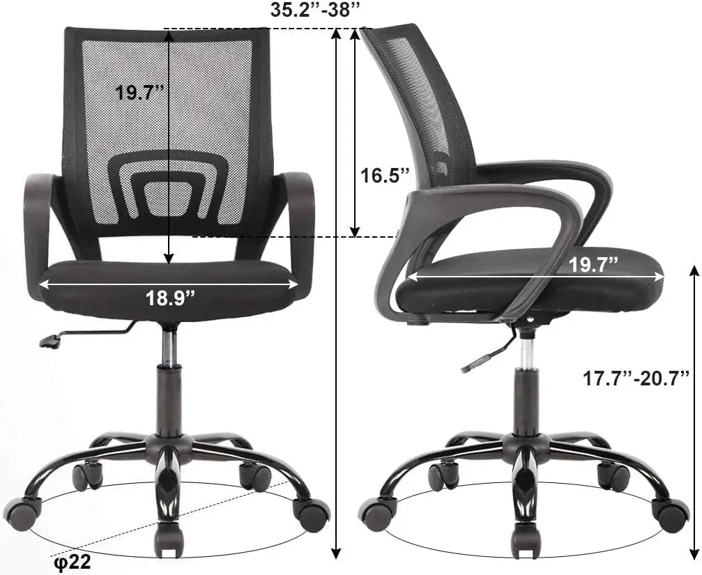 Galaxy Design Ergonomic Computer Desk Chair For Office & Gaming With Back & Lumbar Support Colour Black - AModel GDF-7825.-GCC Home Center