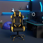 Load image into Gallery viewer, Gaming Chair Swivel Tilt Tension Adjustable PU Leather High Back Chair - Yellow-GCC Home Center