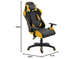 Load image into Gallery viewer, Gaming Chair Swivel Tilt Tension Adjustable PU Leather High Back Chair - Yellow-GCC Home Center